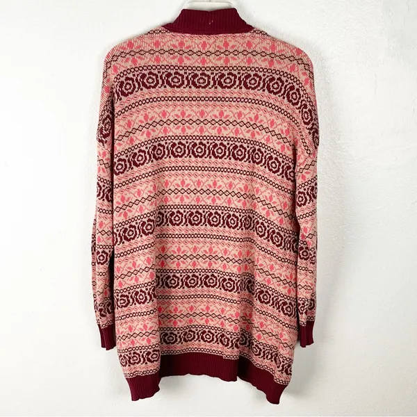 MATILDA JANE Harmony Fair Isle Open Front Pockets Cardigan Size Small Rustic - Image 2