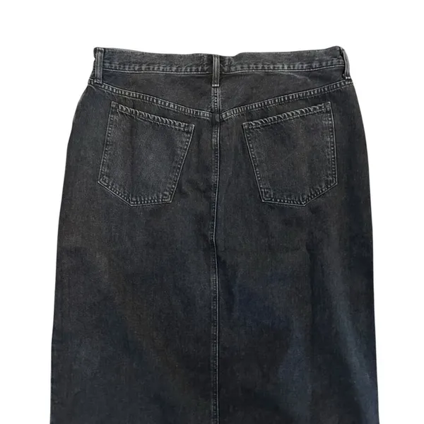 NEW Agolde Leif Front Slit Denim Maxi Skirt Spider Black Size 32 Casual $238 - Image 7