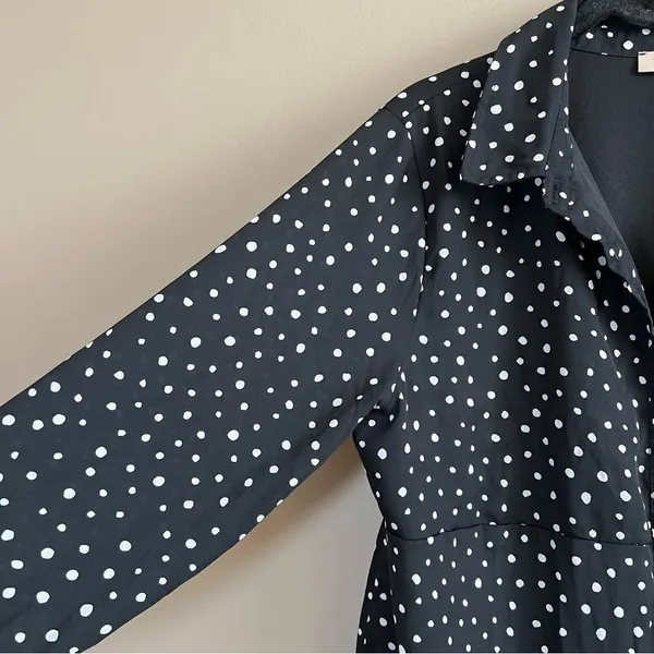 ✨ Full Moon Maternity Polka Dot Black White Dress Large‎ - Image 4