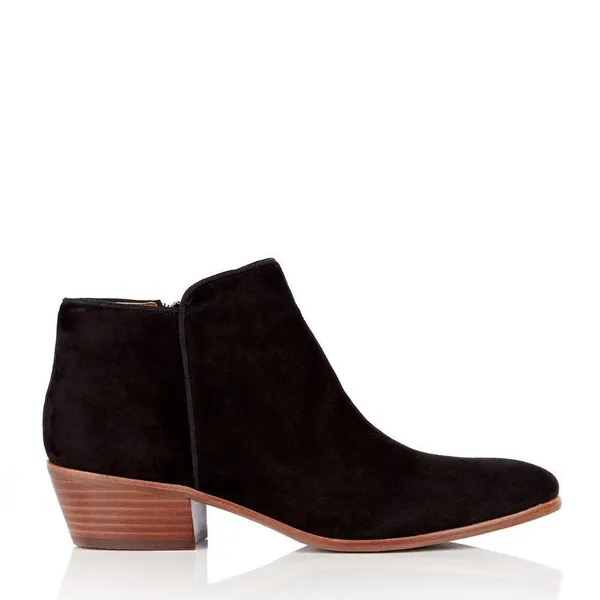 Sam Edelman Black Suede Petty Ankle Boots - Image 2