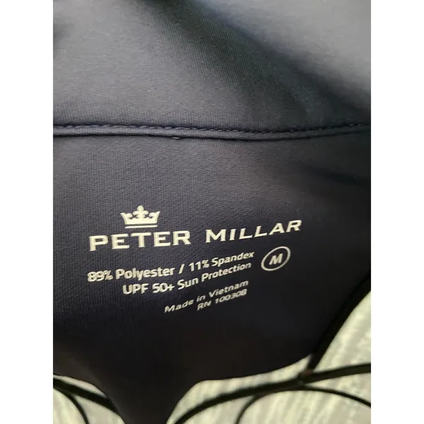 Peter Millar Women's‎ Navy Hannah Strata Print Quarter Zip M LOGO $120 - Image 3