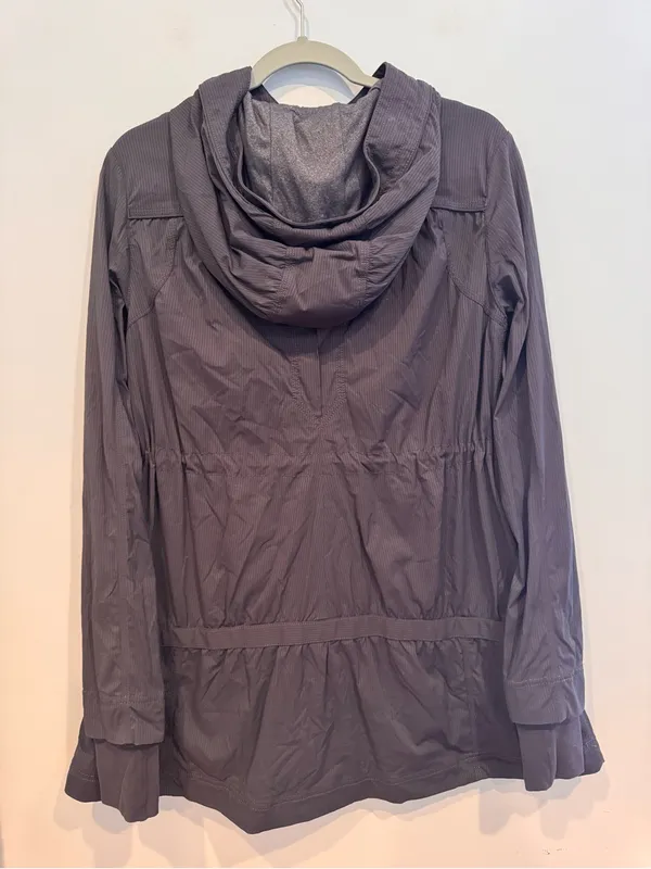 Lululemon Apres Practice Anorak Jacket Coal Grey Pinstripe Size 4 - Image 7