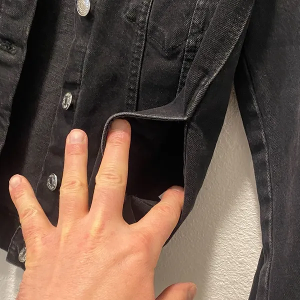 Zara Black Denim Jacket - Small - Image 7