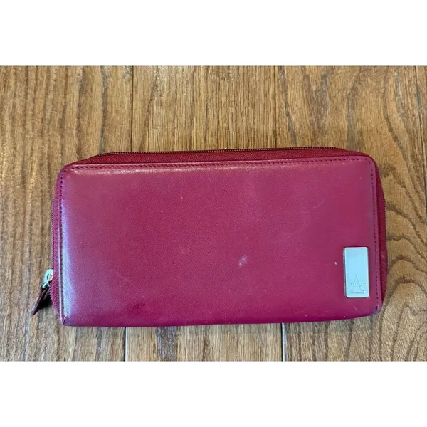 Anne Klein leather red shoulder bag with matching wallet - Image 7