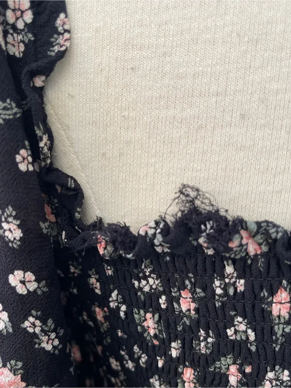 Reformation Pinto Smocked Square Neck Floral Peasant Top cottage festival 1X - Image 10