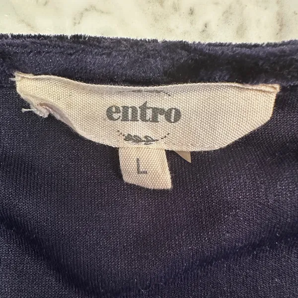 Entro Navy Crushed Velvet Lace Mini Dress Sz L‎ Festival Whimsigoth Renaissance - Image 6