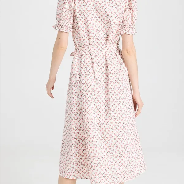 English Factory White and Red Floral Midi Dress - Image 5