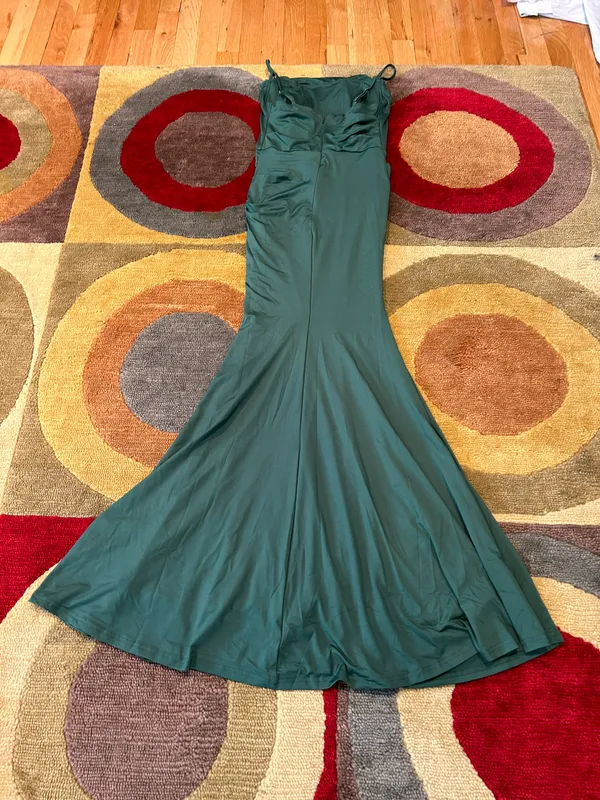 NWOT Marthea Green Mermaid Bodycon Tight Stretchy Maxi Formal Dress Size Small - Image 4