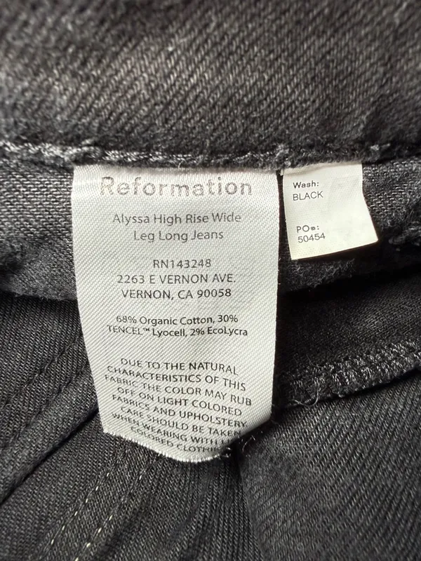 Reformation Jeans Alyssa High Rise Wide Leg Long Jeans - Image 7