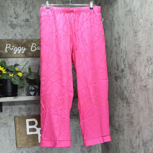 NWT INC International Concepts 2-Piece Collar Pajama Set Magenta Chain Pink L - Image 5