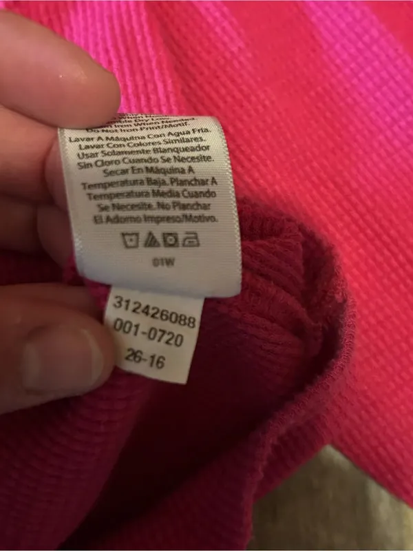 Time and Tru Bright Pink Long Sleeve Waffle Knit Top- size xl - Image 9