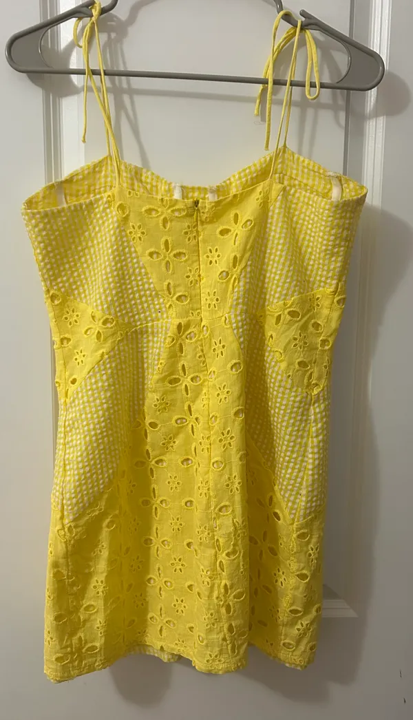 Yellow Eyelet Dress - Image 3