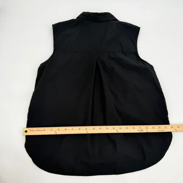Banana Republic Outlet Blouse Womens M Black Double Pocket Sleeveless Relaxed - Image 12
