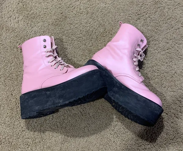 Nasty Gal Pink Platform Boots - Image 3