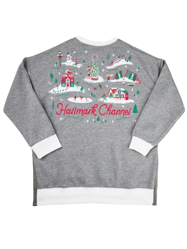 Hallmark Channel Comfy Cozy Merry Gray Sweatshirt, Size XXL, NEW - Image 2