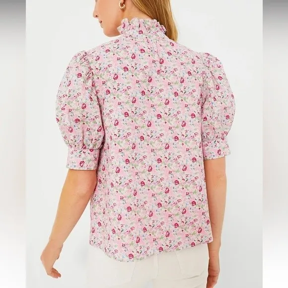 Hyacinth House Tuckernuck NWT Louisa Button Front Pink Multi Floral Blouse XS - Image 2