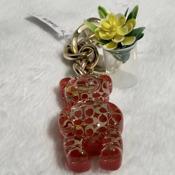 Coach Resin Gummy Bear Bag Charm Gold/Wine CK062 Keychain - Image 10
