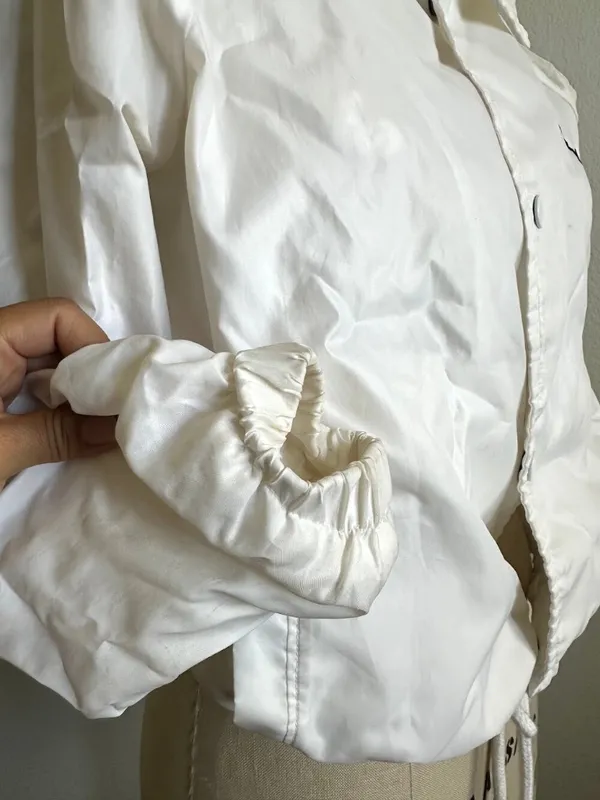 Champion Cropped Snap Button Jacket White Size S - Image 4