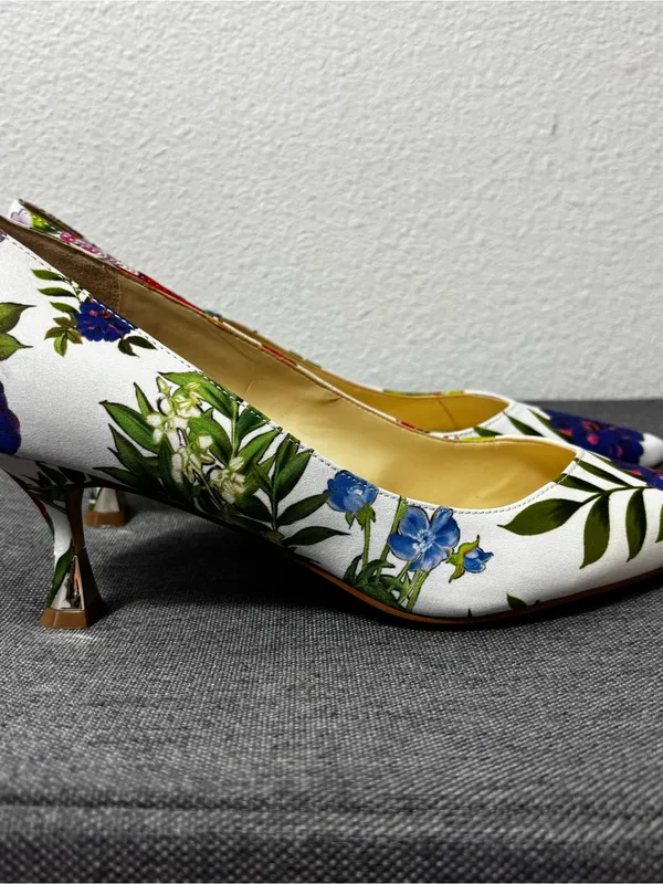 Nine West Ariella2 Floral Pointed Toe Kitten Heel Pumps 7.5 - Image 3
