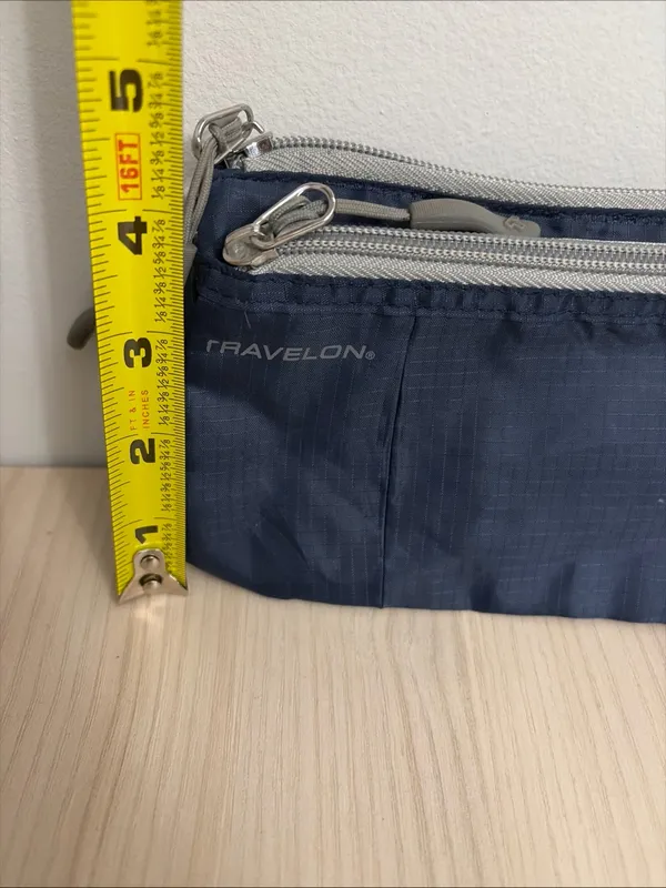 Travelon Navy Belt Bag with Gray Strap - Image 4