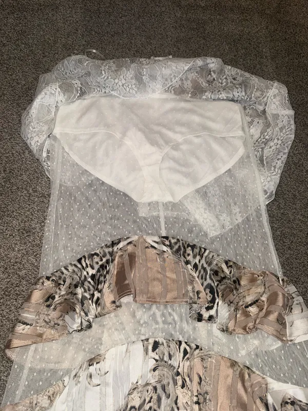 Hot Miami Styles Tiered Ruffle Maxi Skirt Neutral Leopard Print Size M - Image 3