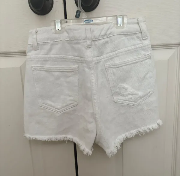 White Jean Shorts Size XS - Image 2