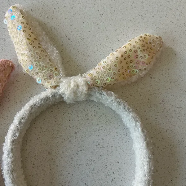 Bundle of 2 Easter Bunny Sequin Bunny Ears Headbands Pink - Image 4