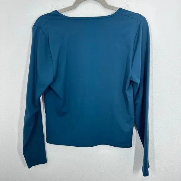 Abercrombie‎ & Fitch Soft AF Collection Teal V Neck Long Sleeve Top XL - Image 6
