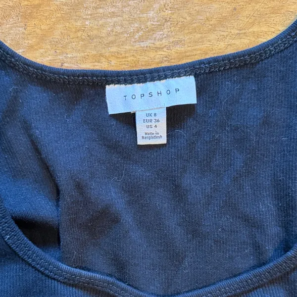 Topshop Black Ruffle Sleeve Crop Top - Image 2