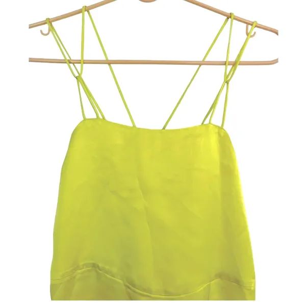 Zara Satin lime green dress Xs - Image 6