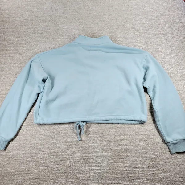 American Eagle Ahh Mazingly Soft Hoodie XS Blue Cropped Fleece Quarter Zip - Image 11