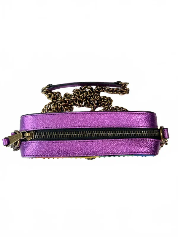 Kurt Geiger Kensington Rainbow Leather Crossbody Bag Crystal Eagle Chain Handbag - Image 6