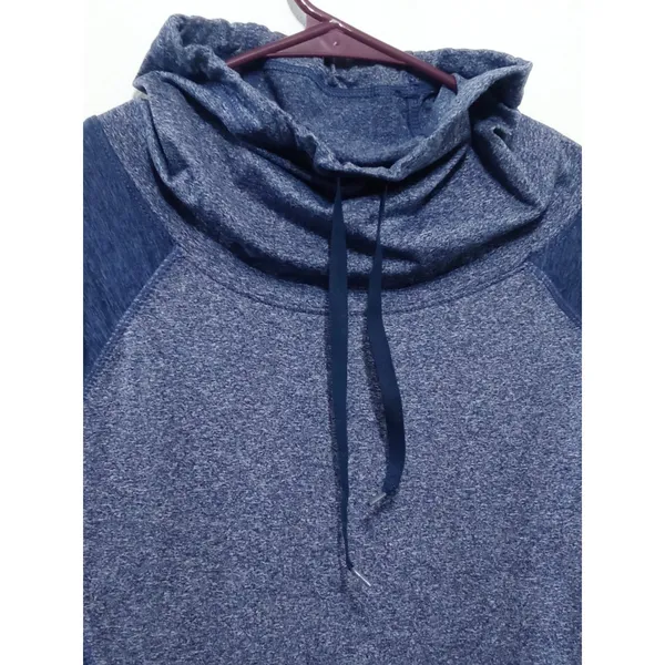 Avia Women's Athletic Top Pullover Blue Drawstring Long Sleeve Funnel Neck XL - Image 3