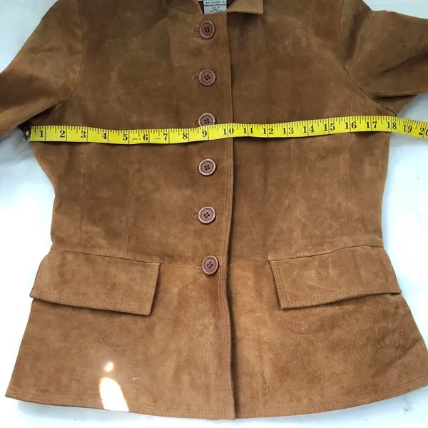 Vintage Brown genuine leather suede blazer - Image 4