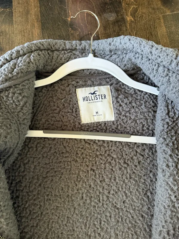 Hollister Gray Sherpa Jacket - Image 3