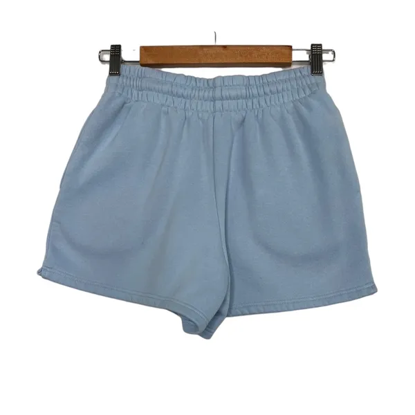 White Fox Sweat Shorts Womens Small Blue Fleece Lounge Casual Athleisure Classic - Image 2