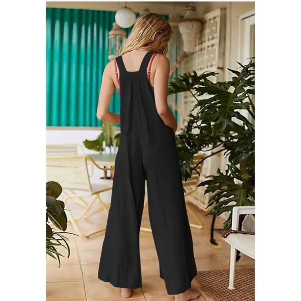 NEW 100% Cotton Loose Bib Jumpsuit Baggy Overalls Pockets XL - Image 2