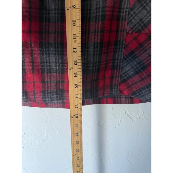 Eddie Bauer Women's Red Plaid Wool Blend Mini‎ Skirt Knee Length Academia Twee 8 - Image 4