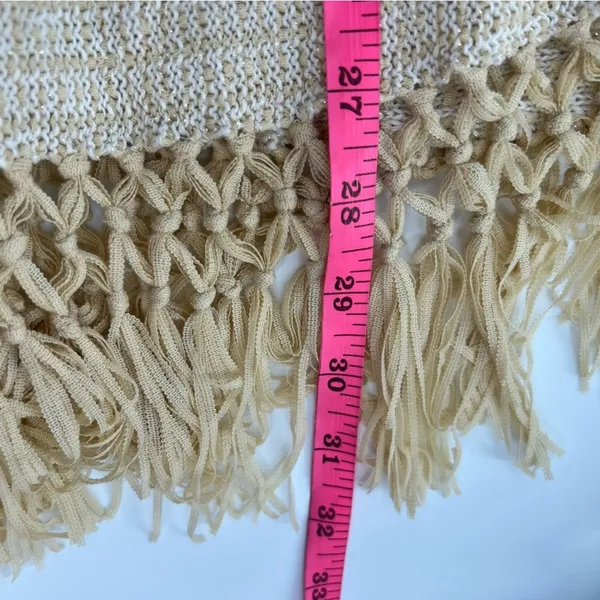 Lilly‎ Pulitzer Tatum Long Fringe Hem Cardigan metallic gold sz L - Image 6