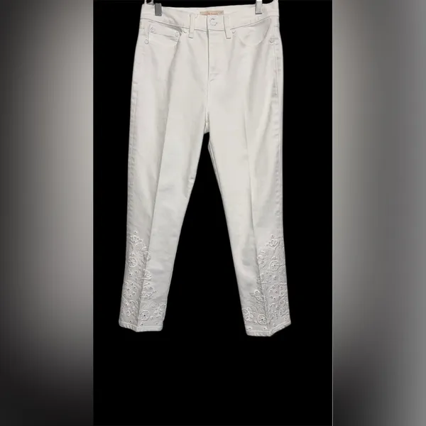 Tory Burch White Cropped Jeans - Image 7