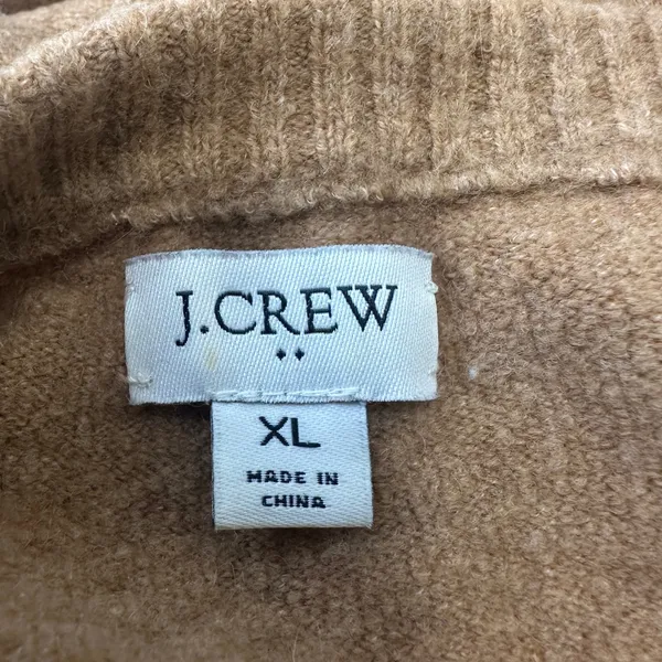 J.Crew Crewneck Sweater Wool Blend Soft Knit Pullover Casual‎ Tan Brown Women XL - Image 5