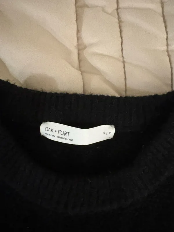 Oak + Fort Women’s Black and Grey Oversized Knit Sweater - Image 2