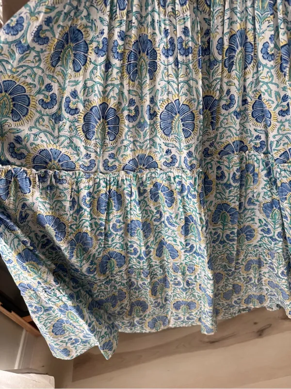 Sohana block print maxi dress cotton Zoey floral smocked tiered ruffle boho - Image 6