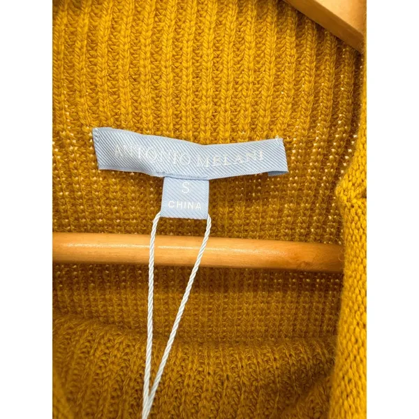 Antonio Melani‎ Rory Wool Blend Mock Neck Sweater Vest Mustard Yellow Small NEW - Image 6