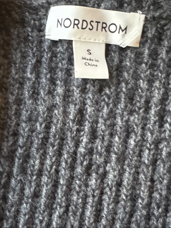 Nordstrom Dark Gray Ribbed Button-Front CardiganSz: S - Image 8