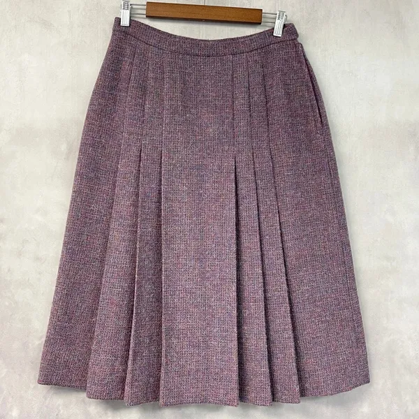 Vintage Womens Pleated Midi Skirt 12 Dark Academia Librarian Preppy Heritage - Image 2
