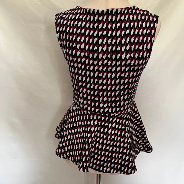 Eri Ali Effie Peplum Womens Top Sz XS Office Coquette Mod Knit Anthropologie - Image 7