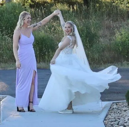 Azazie Deandra lilac dress - Image 2