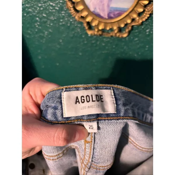 AGOLDE Distressed Straight Leg Jeans Size 25 - Image 3