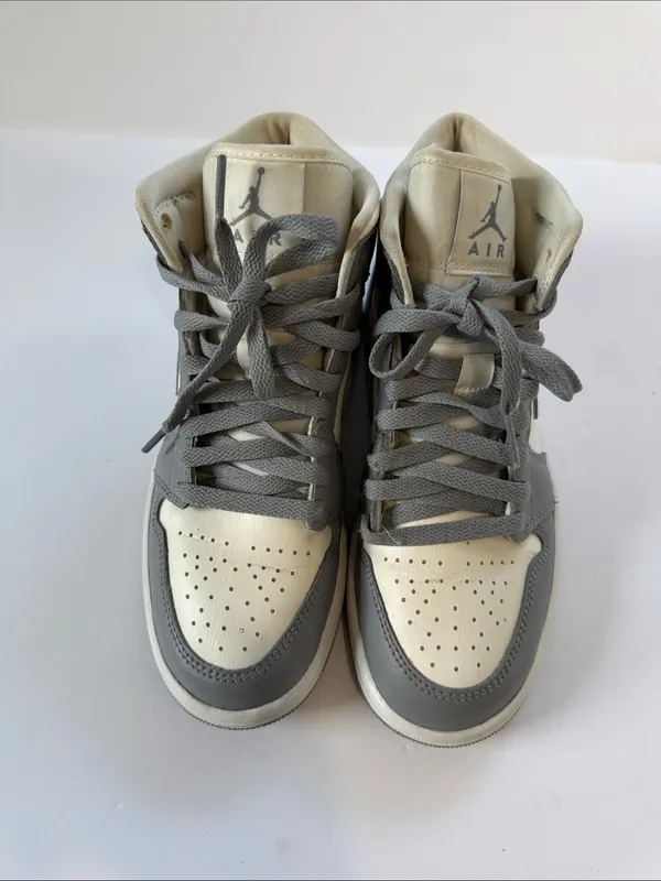 Jordan women’s High-Top Sneakers - Gray and White - Image 2